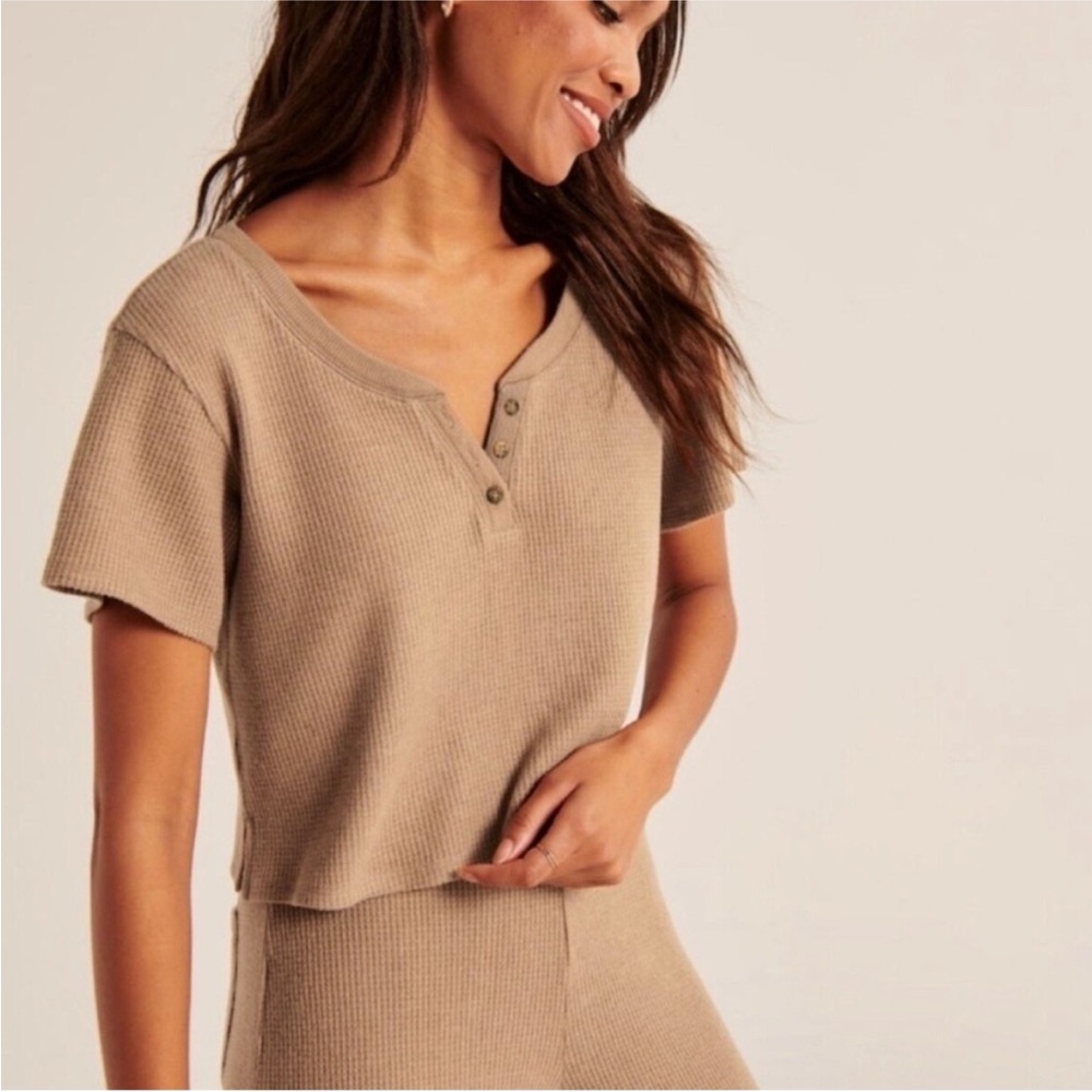 Abercrombie Waffle Pajama Top- Camel